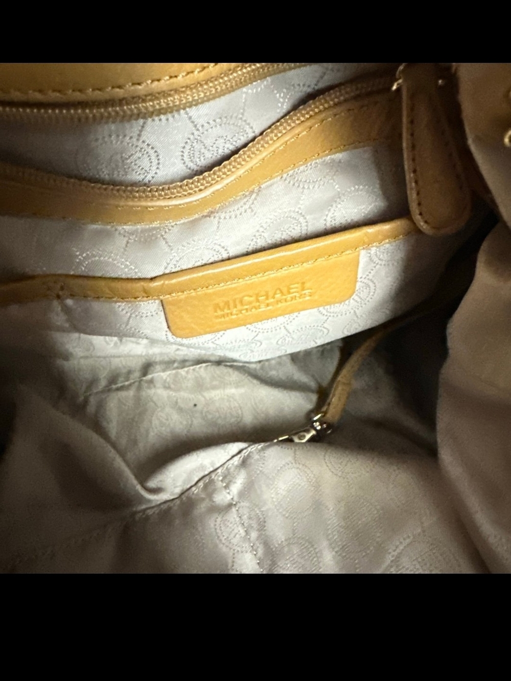 Michael Kors Mustard Leather Drawstring Shoulder Bag - Picture 6 of 6